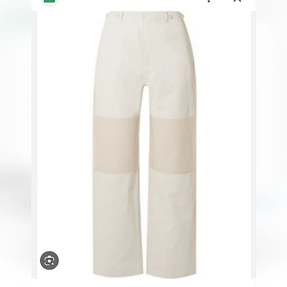 NWT$895 TRE Natalie Ratabesi Missy Two Tone Linen Cotton Trousers Wide Leg Pants - Picture 3 of 16